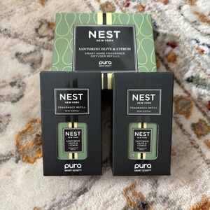 Pura NEST Fragrances Santorini Olive & Citron Diffuser Refills - Green and Black